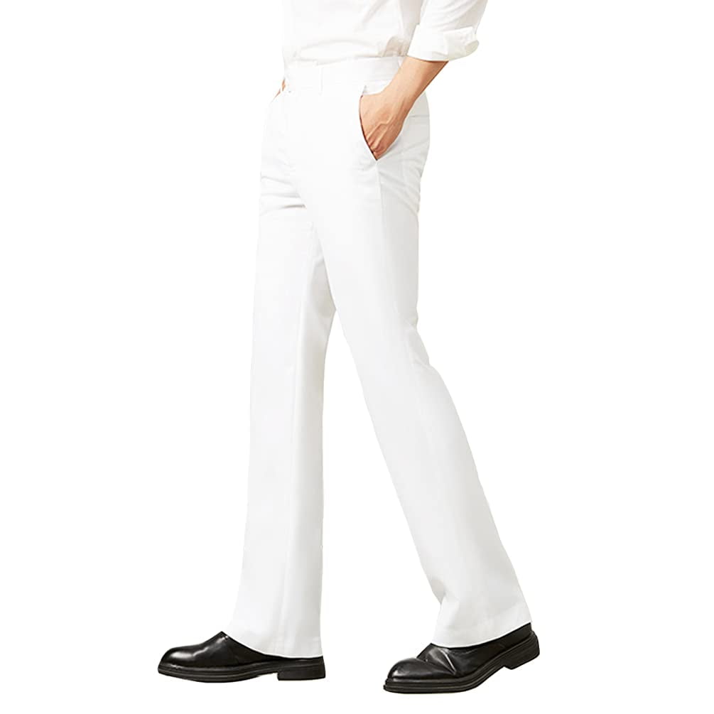HAORUN Men Corduroy Bell Bottom Flares Pants Slim Fit 60s 70s Vintage  Bootcut Trousers Khaki